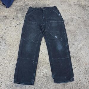 Carhartt Double Knee Carpenter Pants B138 BLK Size 34x32